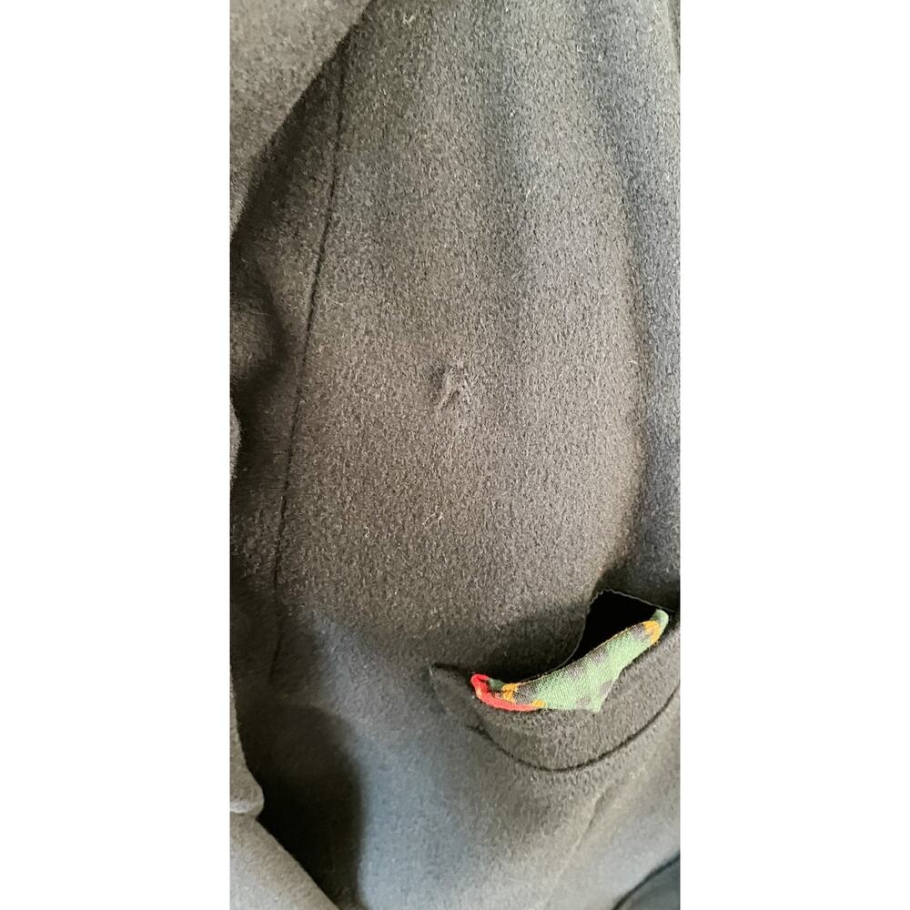 Vintage Evan Picone 100% Wool Double Breasted Long Overcoat Made USA M/L - Picture 9 of 12